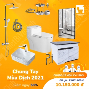 Combo Thiết Bị Vệ Sinh 12 Món Cao Cấp CV-12M3