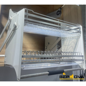 Giá Nâng Hạ Bát Đĩa Nan Dẹt INOX 304 Cao Cấp Navier NV-7626