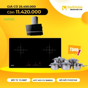 Combo Bếp Từ Đôi Và Máy Hút Mùi Kính Vát Faster KM FS 06 Combo Bếp Từ Đôi Và Máy Hút Mùi Kính Vát Faster KM FS 06