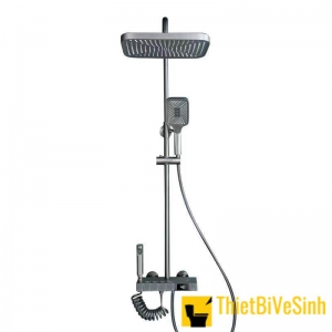 Sen tắm đứng nóng lạnh đồng thau xám phím đàn led hiển thị nhiệt độ NV-9359