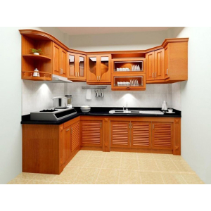 Tủ bếp gỗ xoan đào thiết kế truyền thống NV-5062