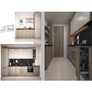 Tủ Bếp Gỗ Công Nghiệp MDF An Cường Phủ MeLamine Cao Cấp NV-5129