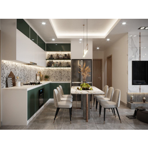 Tủ bếp thông minh hình chữ L cho chung cư NV-5068