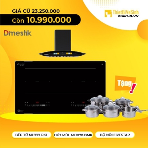 Combo Bếp Từ Đôi Và Máy Hút Mùi Chữ T Dmestik KM DMK 11