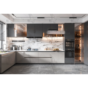 Tủ Bếp Chữ L Chất Liệu PVC Phủ PETG Cao Cấp Navier NV-5184