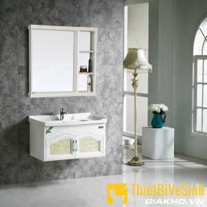 Bộ tủ chậu liền gương Navier NV-480 (không kèm vòi và xi phông)