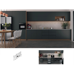 Tủ Bếp MeLamine Màu Xám Tối Sang Trọng Hiện Đại NV-5130