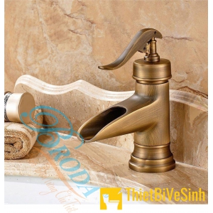 Vòi lavabo nóng lạnh đồng thau đúc 20cm Lucky LK-6513