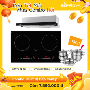 Combo Bếp Từ Đôi Và Máy Hút Mùi Âm Tủ Chính Hãng Canzy  CBBNV04
