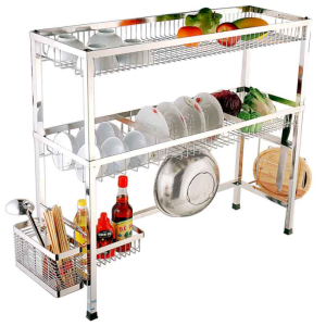 Kệ Úp Bát Đĩa 2 Tầng Đặt Bàn Inox 304 Cao Cấp Navier NV-304