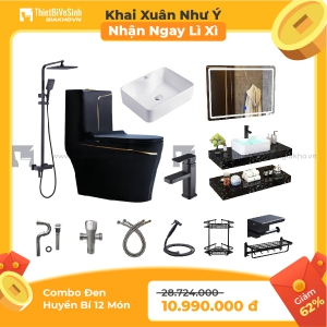 Combo Thiết Bị Vệ Sinh Đen Huyền Bí 12 Món KX 12M LX 05