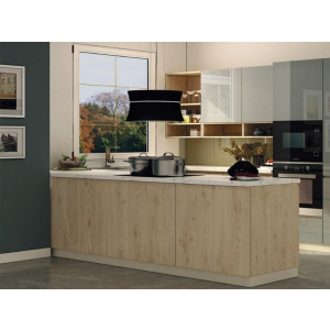 Tủ Bếp Gỗ Công Nghiệp Phủ Melamine Kết Hợp Acrylic Bóng Gương Cao Cấp NV-5124 