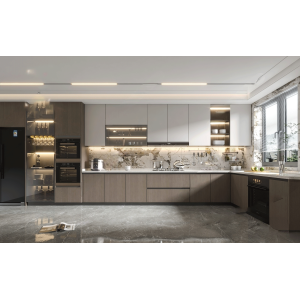 Tủ Bếp Chữ L Chất Liệu PVC Phủ Melamine Cao Cấp Navier NV-5191