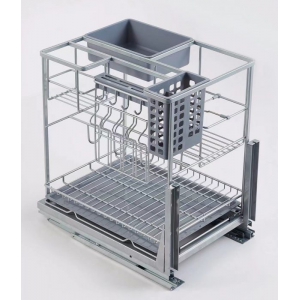 Kệ dao thớt chai lọ nan dẹt Inox 304 Gerari DEL.200A