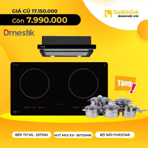 Combo Bếp Từ Đôi Và Máy Hút Mùi Âm Tủ Dmestik KM DMK 13
