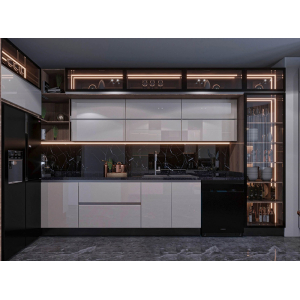 Tủ bếp cánh kính sang trọng cho nhà bếp NV-5044