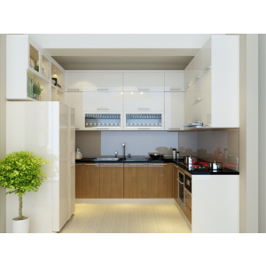 Tủ bếp thông minh hình chữ U cánh phủ acrylic NV-5067