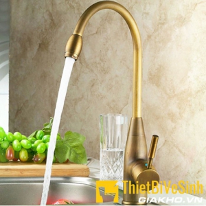 Vòi rửa chén đồng thau đúc 30cm Lucky LK-6816