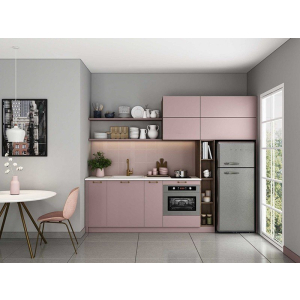 Tủ Bếp Gỗ Công Nghiệp Phủ Laminate Màu Hồng Độc Đáo NV-5157 Tủ Bếp Gỗ Công Nghiệp Phủ Laminate Màu Hồng Độc Đáo NV-5157