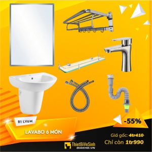 Combo Chậu Lavabo 6 Món Tiêu Chuẩn - B1 LVT6M