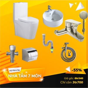 Combo FULL Nhà Tắm 7 Món Tiết Kiệm - C3 FULL7M