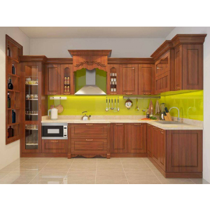 Tủ bếp gỗ xoan đào phong cách tân cổ điển NV-5060