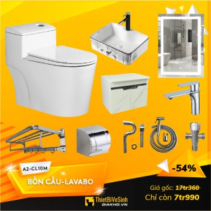 Combo Bồn cầu - Lavabo 10 Món Luxury - A2 CL10M