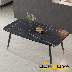 Bàn Ăn Mặt Đá Ceramic 6 Ghế Lắp Ráp Navier NV-3004D