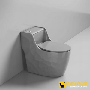 Bồn Cầu 1 Khối Xám Nút Lệch Nhập Khẩu Cao Cấp Navier NV-1033X