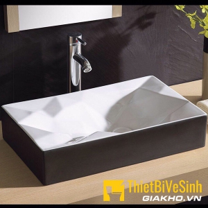 Chậu lavabo đặt bàn cao cấp vuông đen Navier NV-428