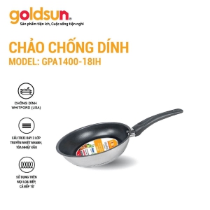 Chảo Inox Chống Dính Chính Hãng  Goldsun GPA1400-18IH