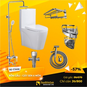 Combo Bồn Cầu - Sen Cây 6 Món Tiêu Chuẩn - B2 CS6M