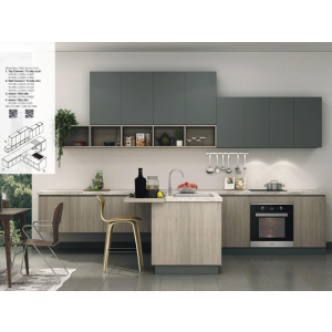 Tủ Bếp Chất Liệu MDF Melamine Vân Gỗ Cao Cấp NV-5119