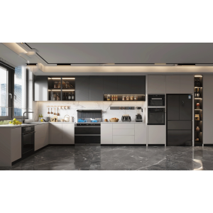 Tủ Bếp Chữ L Chất Liệu PVC Phủ PETG Cao Cấp Navier NV-5195