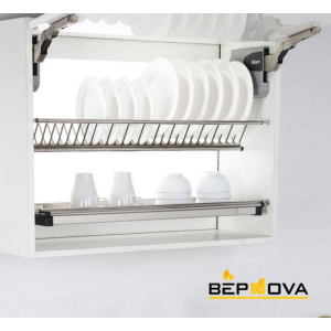 GIá Bát Đĩa 2 Tầng CHữ V Inox 304 Cao Cấp Navier NV-7627