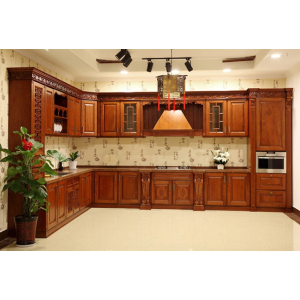 Tủ bếp gỗ sồi Nga phong cách cổ điển NV-5001