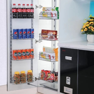 Tủ kho inox bóng cao cấp nan tròn 4 tầng cánh mở Gerari GK3.445