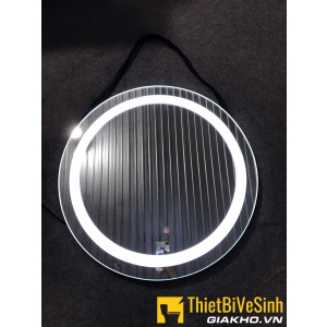 Gương tròn dây da đèn led cảm ứng đường kính 70cm Navier nv-144b