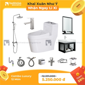 Combo Thiết Bị Vệ Sinh Tiêu Chuẩn 11 Món Cao Cấp KX 10M TC 01