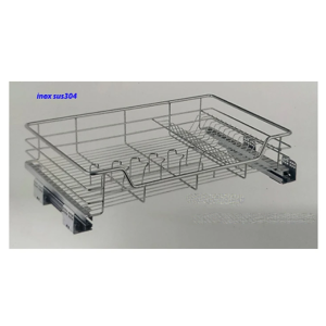 Kệ Rổ Có Ray Đựng Đồ Dùng Nhà Bếp Inox 304 Cao Cấp Navier NV-3011C