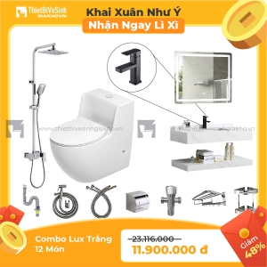Combo Thiết Bị Vệ Sinh Luxury Trắng 12 Món KX 11M LX 10