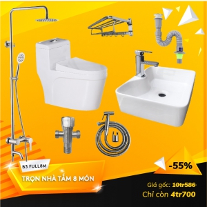 Combo FULL Nhà Tắm 8 Món Tiêu Chuẩn - B3 FULL8M