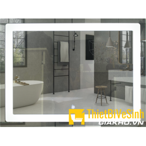 Gương led phòng tắm chữ nhật ngang nút cảm ứng Apple 80x60 Navier NV-150